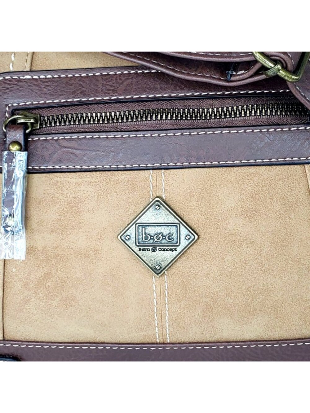 B.O.C. Saddle Brown‎ & Chocolate Crossbody Bag With Adjustable Strap NWT - Picture 3 of 10